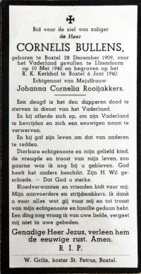 Cor Bullens, bidprentje (bron: P. Blezer)